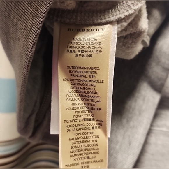 Burberry London sz smallhoodie cardigan gray nova check zip hooded sweatshirt - Picture 5 of 6
